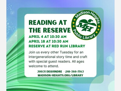 Gather ‘round for intergenerational story time collaboration with The Reserve at Red Run and the Madison Heights Public Library