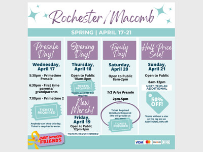 Rochester/Macomb Just Between Friends Consignment Sale